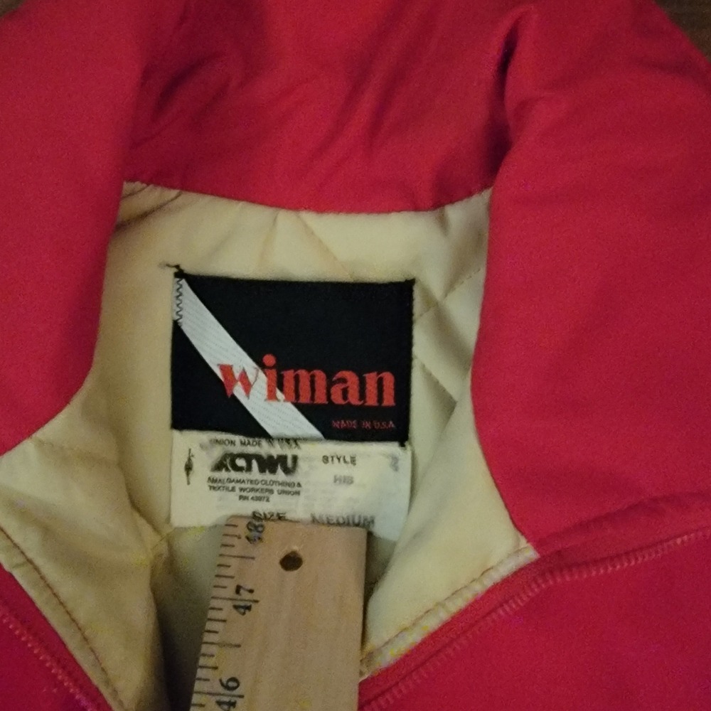 Vintage Wiman Mens Red Champion Cooper Plus‎ Spark Plug Ad Full Zip Vest Medium - Picture 7 of 8